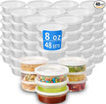 Plastic Deli Containers with Lids, 48 Sets 8 oz Soup Storage Meal Prep Box
