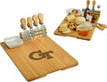 NCAA Georgia Tech Officially Licensed Yellow Jackets Bamboo Cheese/Charcuterie Board with Ceramic Bowl, Knife Set & cheese Markers