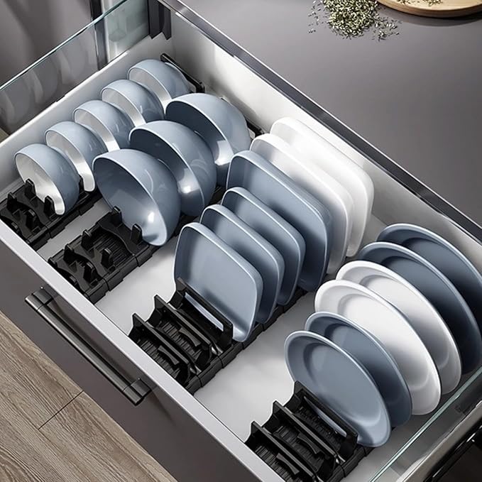 Dish Drying Rack, Stainless Steel Adjustable Bowl Plate Drainer, Pot Lid Holder, Plate Organizer for Cabinet for Cutting Boards, Cooling Racks, Pots & Pans (Bowl Drying Rack,15.7 inch)