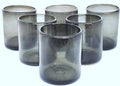 Solid Humo Smoke Gray 9 oz Short Tumblers (set of 6), Recycled Glass, Lead-free, Toxin-Free (9oz Tumbler)