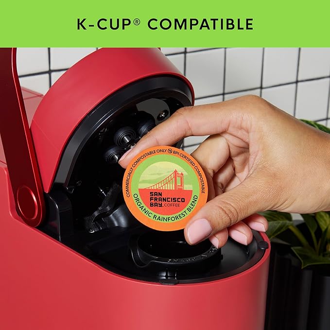 San Francisco Bay K-Cup Coffee Pods, Organic Rainforest Blend (120 ct), Medium-Dark Roast, Commercially Compostable USDA Organic Single-Serve Coffee Pods
