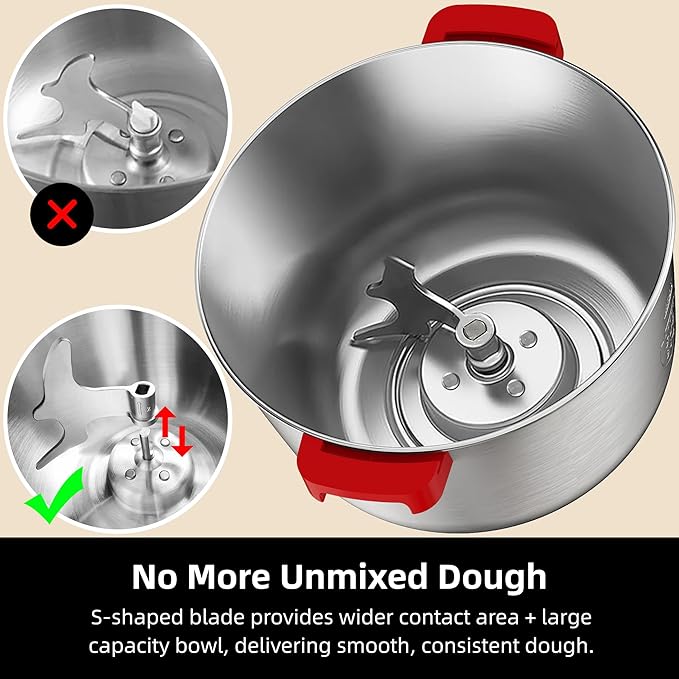 AIZIYO DoughChief, Electric Dough Mixer 7.4Qt with Ferment Function, Dough Maker 304 Stainless Steel Bowl, Microcomputer Control, Face-up Touch Panel, Easy To Clean for Bread & Pizza