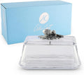 Arthur Court Glass Butter Dish with Lid Acorn Knob | Classic 2-Piece Design Covered Butter Keeper | Covers and Holds a Standard Stick of Butter | Cabin Lodge Rustic Décor