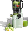 AMZCHEF Cold Press Juicer Machine, 5.8" Wide Chute for Whole Fruits & Vegetables, Self-Feeding Slow Masticating Juicer, 3-in-1 for Juice, Nut Milk & Sorbet, Triple Filtration, Easy Clean