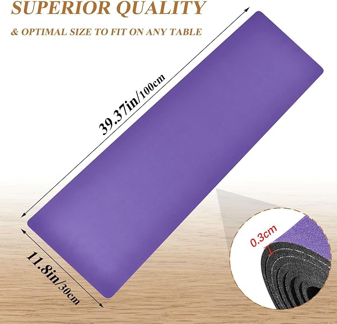 Dark Purple Trivet Table Runner for Countertop Kitchen Heat Resistance Pot Holders Anti-Slip Hot Pad Mats 11.8 * 39.4 Inches