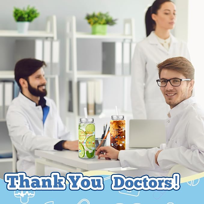 Skylety 24 Set Doctor Appreciation Gift Bulk 14 oz Doctor Theme Plastic Cups Hospital Party Favor Thank You Gift for Medical Practitioners Physician Staff
