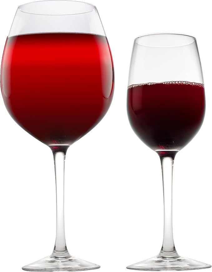 Oversized Giant 33.5oz Wine Glass - Holds a Full Bottle of Wine- Made of Hand-Blown Glass NOT Plastic- XL Glassware Fun for Charcuterie Boards, Bachelorette Trips & Weddings- Mothers Day Gifts for Mom
