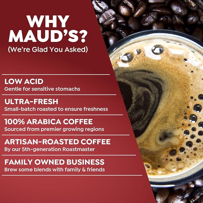 Maud's Flavored Coffee Pods Variety Pack, 40 ct, 9 Assorted Flavors, Medium Roast Flavored Coffee in Single Serve Pods – 100% Arabica Beans, Compatible with Keurig K Cups Maker