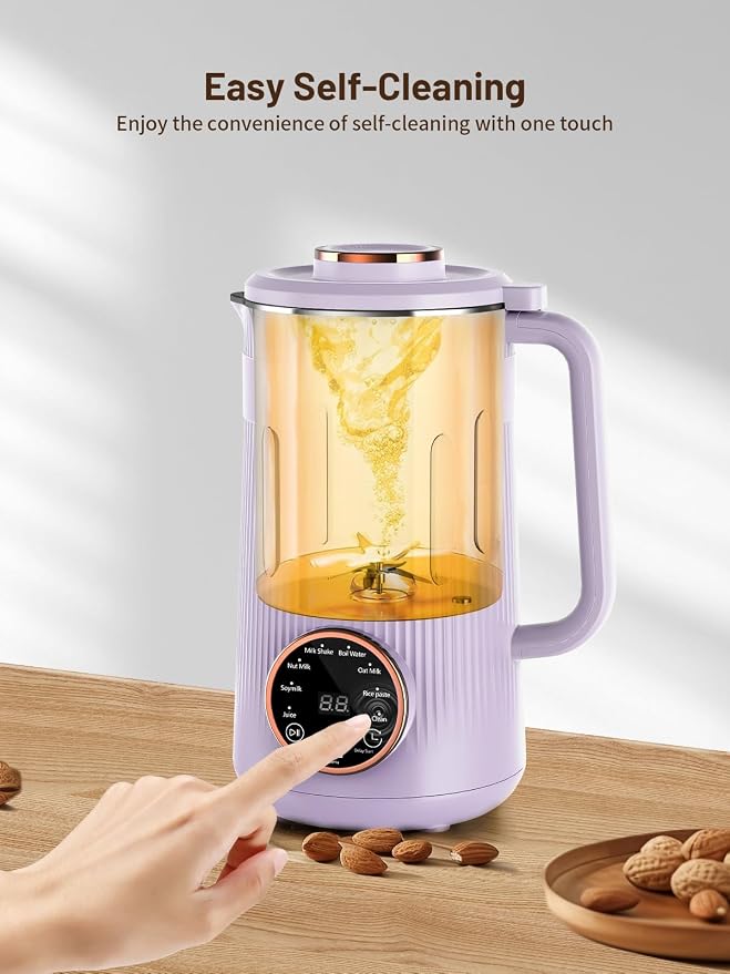 Nut Milk Maker Machine, 35oz Homemade Soy, Almond, Oat, Coconut, Plant Based and Non Dairy Beverages, 8 in 1 Automatic Soybean Machine With 12H Delay Start/Keep Warm/Boil Water