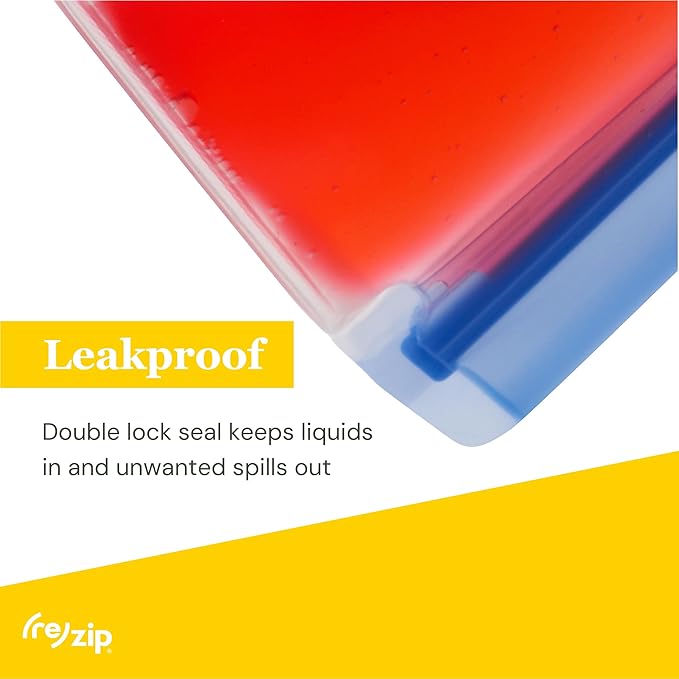 (re) zip 10-Pack Reusable Sandwich Lunch Bags | BPA-Free, Food Grade, Leakproof, Freezer Safe, Dishwasher Safe, Travel Friendly | 3.5 Cup / 28-Ounce | Aqua