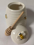 JBK Pottery Honey Pot with Beehive Design, Holds 1 1/2 Cups, Measures 3.5" x 4.5", Decorative Counter Gift