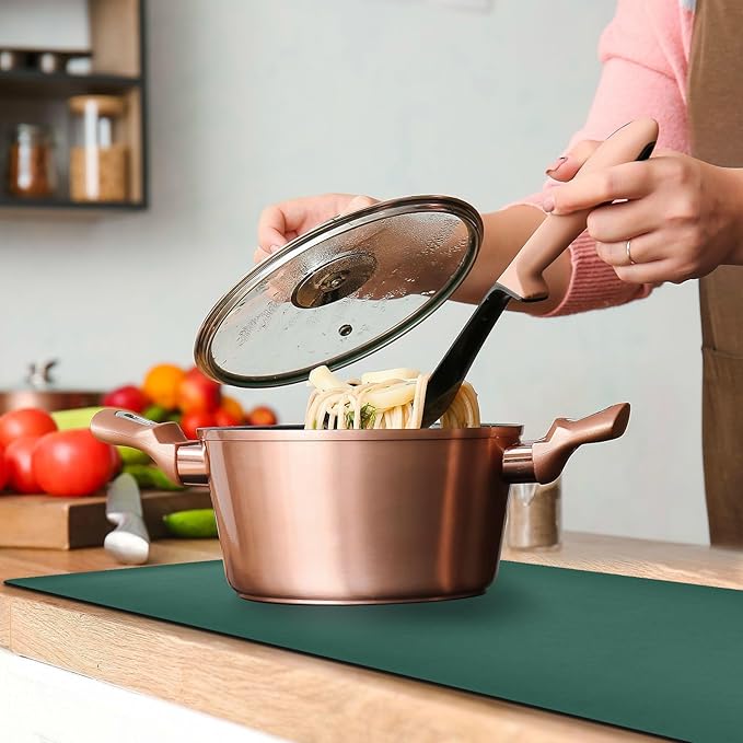 Hunter Green Trivet Table Runner for Hot Pots Pans Heat Resistance Pot Holders Anti-Slip Hot Pad Mats 11.8 * 39.4 Inches