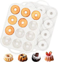 Vinino 3 Inch Silicone Mini Fluted Tube Cake Pan with Metal Reinforced Frame, 12-Cavity Mini Flan Mold, Nonstick Baking Pan for Mini Donuts, Muffins, Brownies, Jellies, 2 Pack