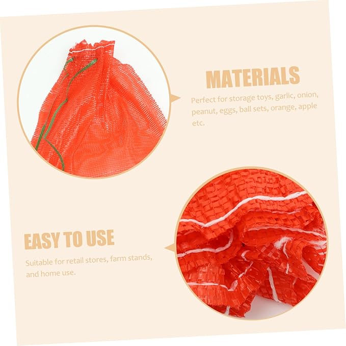 LIFKOME 50pcs Mesh Bags for Storage Reusable Mesh Produce Bags Net for Fruits Vegetables Toys