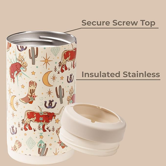 HydroJug Tall Can Cooler 16 oz, Stainless Steel Can Holder, Rodeo