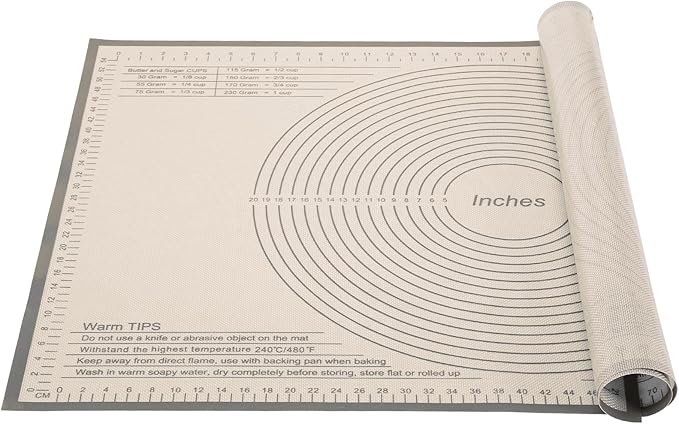 Silicone Pastry Mat 36x24 Inch Nonstick Baking Mat -Perfect for Dough, Pastry, Dough Rolling, Kneading Board, Pie Crust, Fondant, Pasta/Pizza, Kitchen Counter Mat