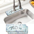 Sink Faucet Absorbing Mat, 2 Pack Drying Mat Around Faucet Sink Splash Guard Behind Faucet Sinkmat For Kitchen Bathroom Island Rv 15 * 5.5 Inch (38 * 14 cm)