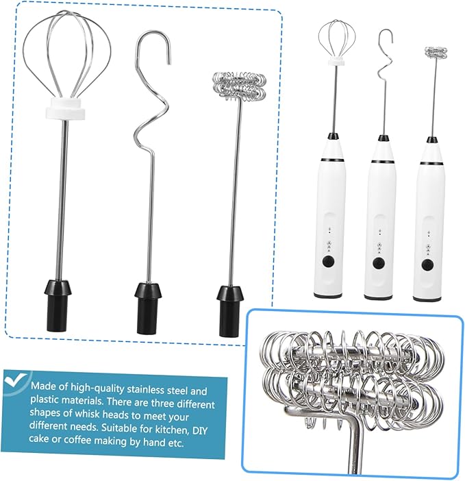 Zerodeko Handheld Electric Foams Maker Automatic Mixer Stirrer Milk Frother Hand Mixer Compact Stainless Steel