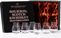 comfit Whiskey, Scotch, Bourbon Tasting Glasses - Set of 6 - Professional 4.5 oz Stemless Tulip Shaped Tasting and Nosing Copitas - Small Crystal Snifters Glasses Gifts