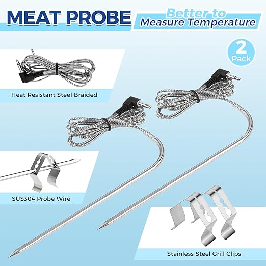 Digital Thermostat Controller Kit Replacement for Pit BOSS 3/4/5/7 Series Vertical Pellet Smokers, Come with Temperature Probes and Stainless Steel Grill Clips