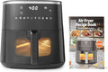 Amazon Basics 4.4-Quart Digital Air Fryer with Easy View Window, 8 Preset Menus, Digital Touch Controls, 140℉-400℉ Temperature Range, 1400W, Black