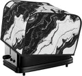 Toaster Cover 4 Slice Marble Black White Liquid Abstract Kitchen Small Appliance Covers with Pockets Dust and Fingerprint Protection