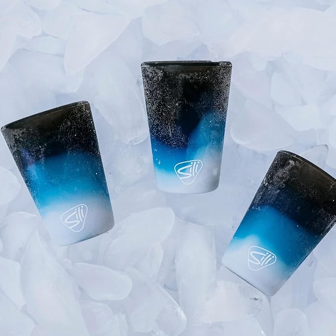 Silipint 1.5oz Silicone Shot Glasses with Handle – 4 Pack Unbreakable, BPA-Free, Non-Toxic, Dishwasher & Freezer Safe Shot Cups – Moon Beam Glasses