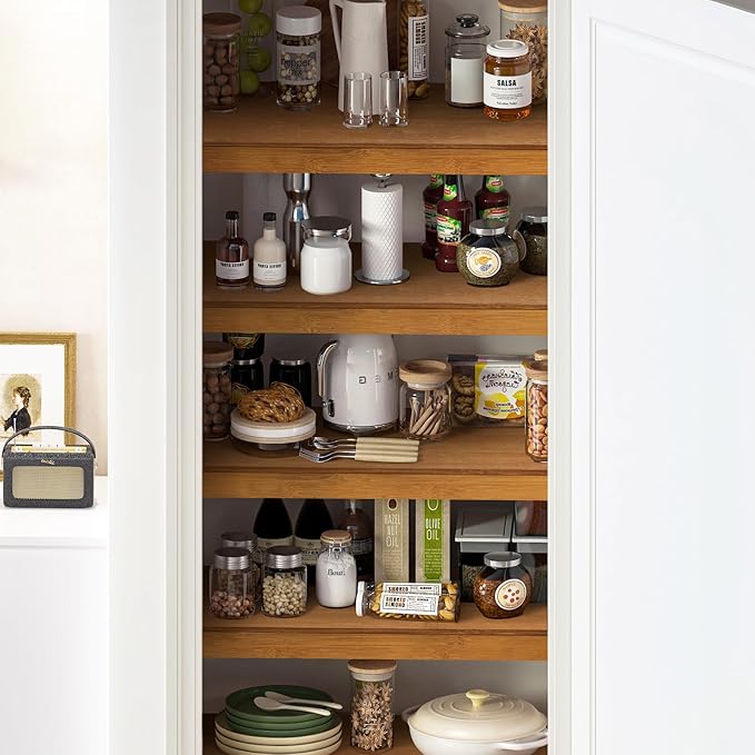 Gashell Wire Shelf Covers, Bamboo Wire Rack Covers for Pantry, Closet (4pcs, 38" W x 16" D)