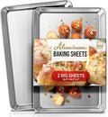 Eatex Aluminum Baking Sheet Set, 2 Pack Cookie Sheet Set, 21” x 15” Large Baking Pan Set, Cookie Sheets for Baking Nonstick, Baking Pans Set, Steel Baking Sheets for Oven, Big Sheet Pans for Baking