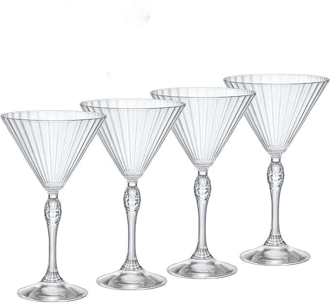 Bormioli Rocco America '20s 8.25 oz. Martini Glasses, Clear, Set of 4