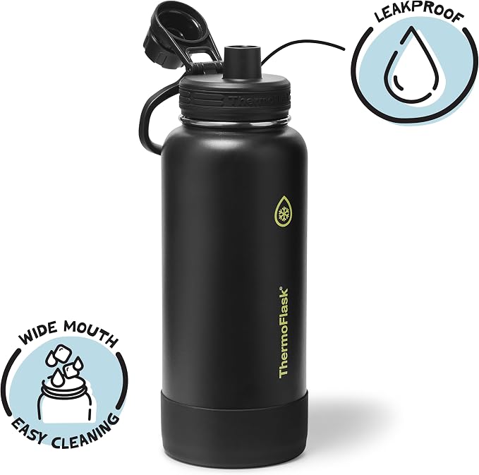 ThermoFlask Insulated Water Bottle with Spout Lid (32 oz, Shadow Glow) - Leakproof, Stainless Steel Water Bottle for Cold & Hot Drinks, Travel & Daily Hydration