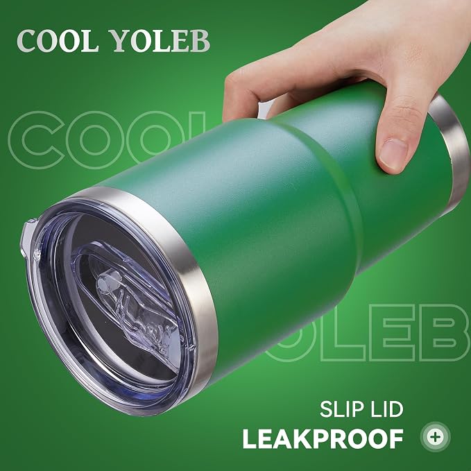 30 oz Tumbler with Lid Stainless Steel Tumblers Bulk Vacuum Insulated Cup Reusable Powder Coated Travel Mug Double Wall Leak Proof Cups Keep Cold Drinks for 12 Hours Dark Green, Set of 12
