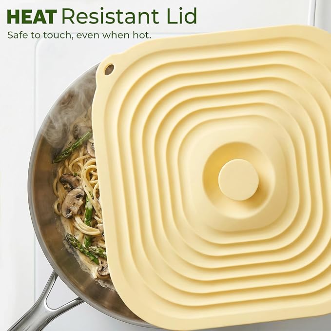Microwave Splatter Cover for Food, 5 Pack Silicone Reusable Lids, Airtight Suction Covers for Bowls Cups Pots Pans Skillets, Heat Resistant BPA-Free, Microwave Oven Fridge Dishwasher Safe