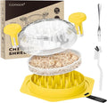 Cleangor Chicken Shredder Tool Twist Large, BPA Free Meat Shredder with Ergonomic Handle, Non-Slip Food Shredder Tool for Pork, Beef, Set of Chicken Breast Shredder with Brush & Fork (1, Yellow)