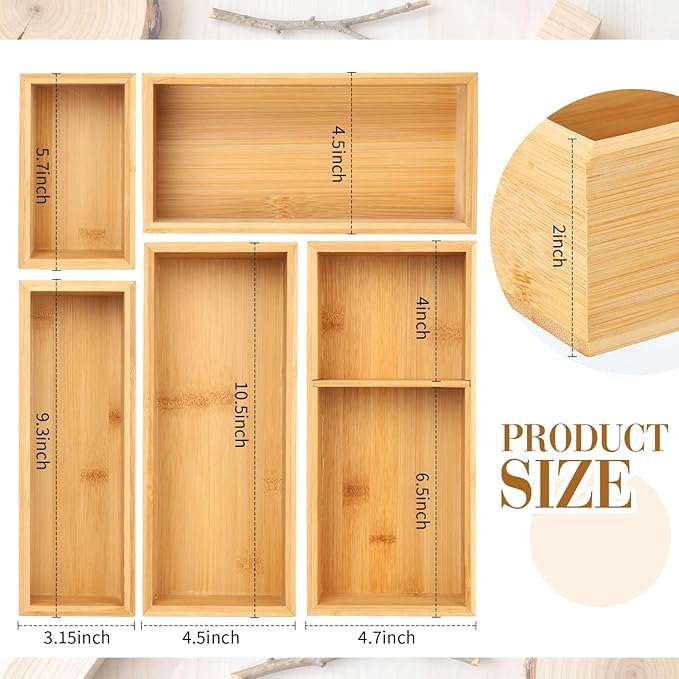 9 Pcs Kitchen Organization Set Including 5 Utensil Drawer Organizer 4 Storage Bag Organizer Multifunctional Storage for Kitchen, Office, Jewelry, Bedroom