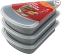 3sets Reusable Silicone Leftover Pizza Slice Storage Container with Air-tight Lids-BPA Free,Fits Single Slice up to 16”,Save Space,Refrigerator organizer(3 Space Grey)