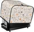 Toaster Cover 4 Slice Vintage Botanical Flower Leaf Kitchen Small Appliance Covers with Pockets Dust and Fingerprint Protection