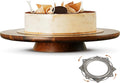 TIDITA 13" Acacia Cake Stand Rotating – Rustic Wood Turntable Pedestal Stands – Wooden Spinning Tables for Food Serving - Round Cake Decorating for Cupcake Dessert Display in Party, Wedding, Birthday