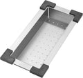 STARSTAR Stainless Steel Colander For Workstation Kitchen Sink (Black Cover, 15.5/8 W - 8.7/8 L)