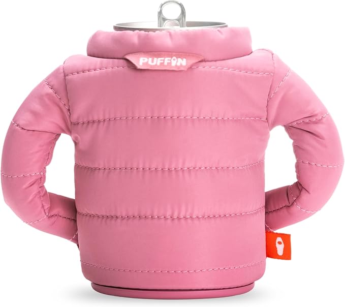 Puffin - The Puffy Jacket - Insulated 12 oz Can Cooler I Beer Bottle & Soda Can Insulator, Keep Drinks and Beverages Cold - Dusty Rose