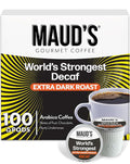 Maud's World's Strongest Decaf Coffee Pods, 100 ct, Decaffeinated Dark Roast Coffee in Single Serve Pods – 100% Arabica Coffee, Compatible with Keurig K Cups Maker