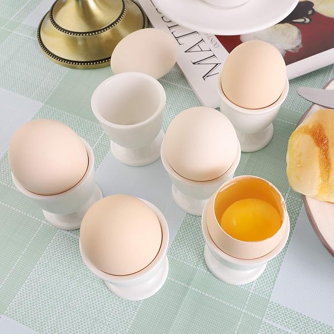 Ceramic Egg Cups Set of 2 for Soft Hard Boiled Eggs