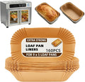 Loaf Pan Liners, 160Pcs Bread Pan Liners for Baking Bread 9x5, 9.5 x 5 Inch, Food Grade, Oil Proof, Heat Resistant, Non-Stick Disposable Parchment Paper for Oven, Air fryer, Pans, Baking