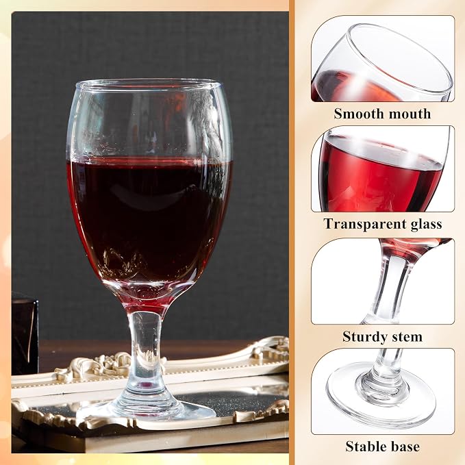 Patelai Set of 48 Water Goblet, 16 oz Clear Drinking Glasses Bulk Dishwasher Safe, Stemmed Water Glass for Juice Wine Beer Tea Sangria Cold Beverages, Reusable Glassware for Home Party Restaurant