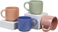 Servo Best Handmade Ceramic Coffee Mugs Set Of 4, 8Oz Comfortable Handle, Porcelain Mug for Latte, Tea, Cappuccino, Milk, Cocoa, Microwave & Dishwasher Safe, Cups for housewarming Gift set