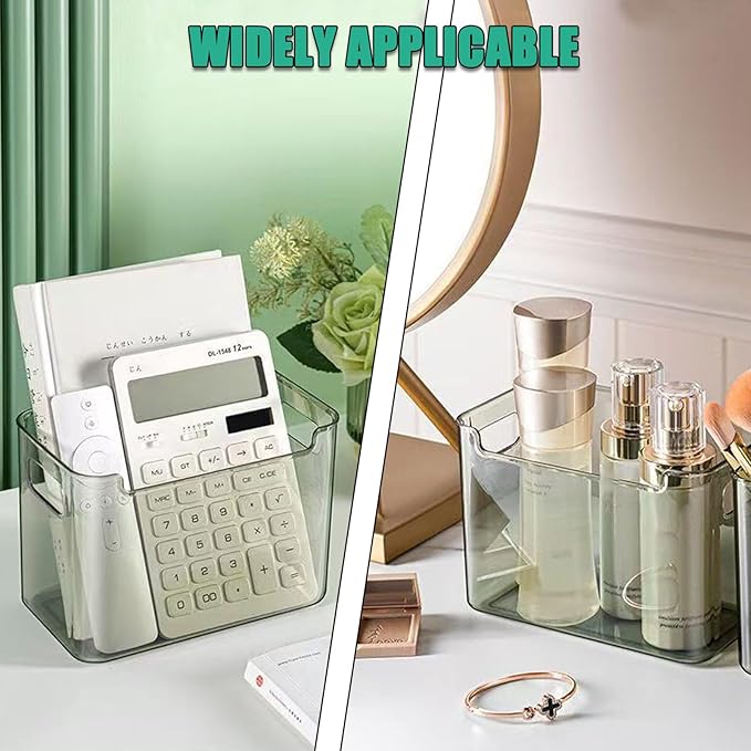 2/4/6/8 Pcs Crystal Clear Freezer Storage Bins, Freezer Organizer Bins, Clear Plastic Bins, Stackable Kitchen Cabinet Organizer with Handles for Frozen Food, Meat & Veggies (2, Transparent, S)