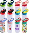 12 Pack 12 OZ Sublimation Straw Sippy Cup Blank Tumblers Double Wall Vacuum Insulated Mixed Color Thermoses Stainless Steel Water Bottles for School (12)