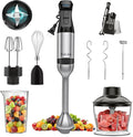 8-in-1 Hand Blender 1200W 5-Speed, Immersion Stick Blender Set | with Meat Grinder Dough Hooks Whisk Mixing Cup Storage Rack, for Smoothie Soup Puree Food Dough