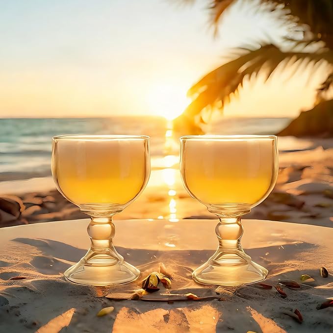 Sabary Set of 24 21.5 oz Schooner Margarita Glasses Bulk, Extra Large Shrimp Glass Clear Fishbowl Cup Thick Bottom Goblet Cocktail Glasses for Coronaritas Beer Margarita Juice Water
