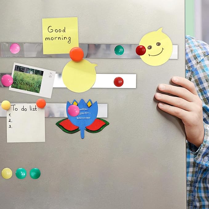 Flexible Self Adhesive Metal Strip for Magnet, Strong Peel and Stick Ferrous Tape Roll for Workshop, Office, School and Home Decoration (Shiny Silver, 16.4ft x 3.15inch)